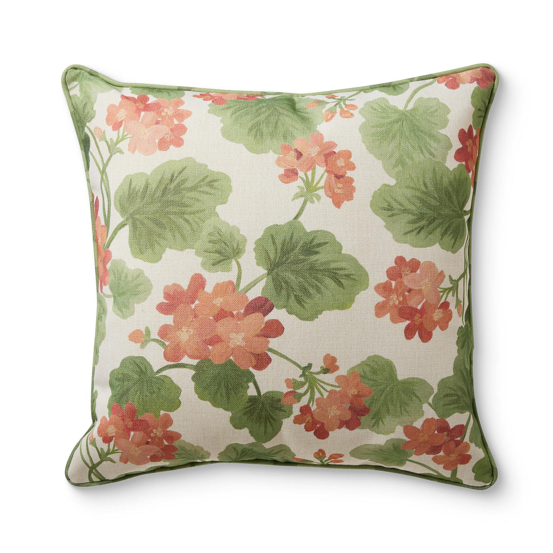 Geranium Green/Rust Reversible Cushion 50cm