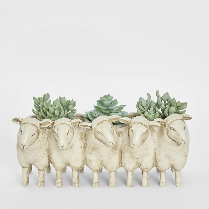 Grazers Sheep Planter Cream 18.2x13cm