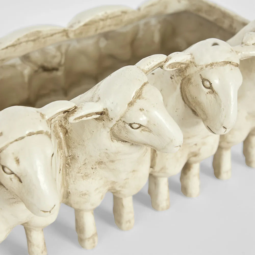 Grazers Sheep Planter Cream 18.2x13cm