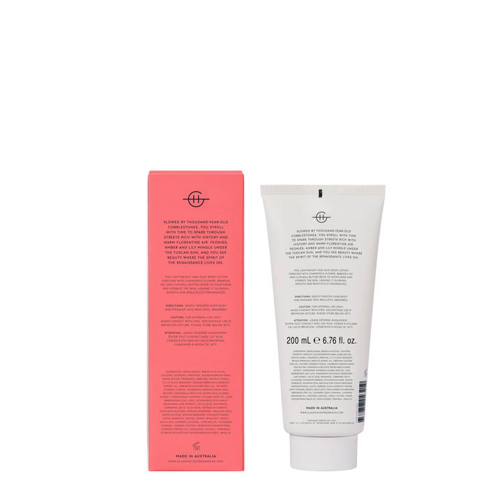 Glasshouse Fragrances 200ml Body Lotion - Forever Florence