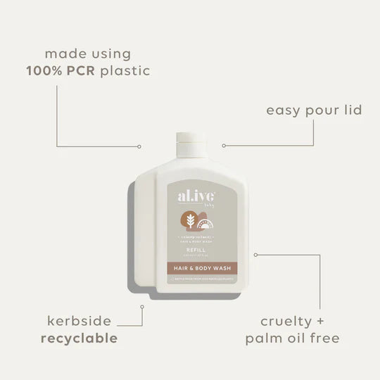 Al.ive Body 650Ml Baby Wash Refill - Calming Oatmeal