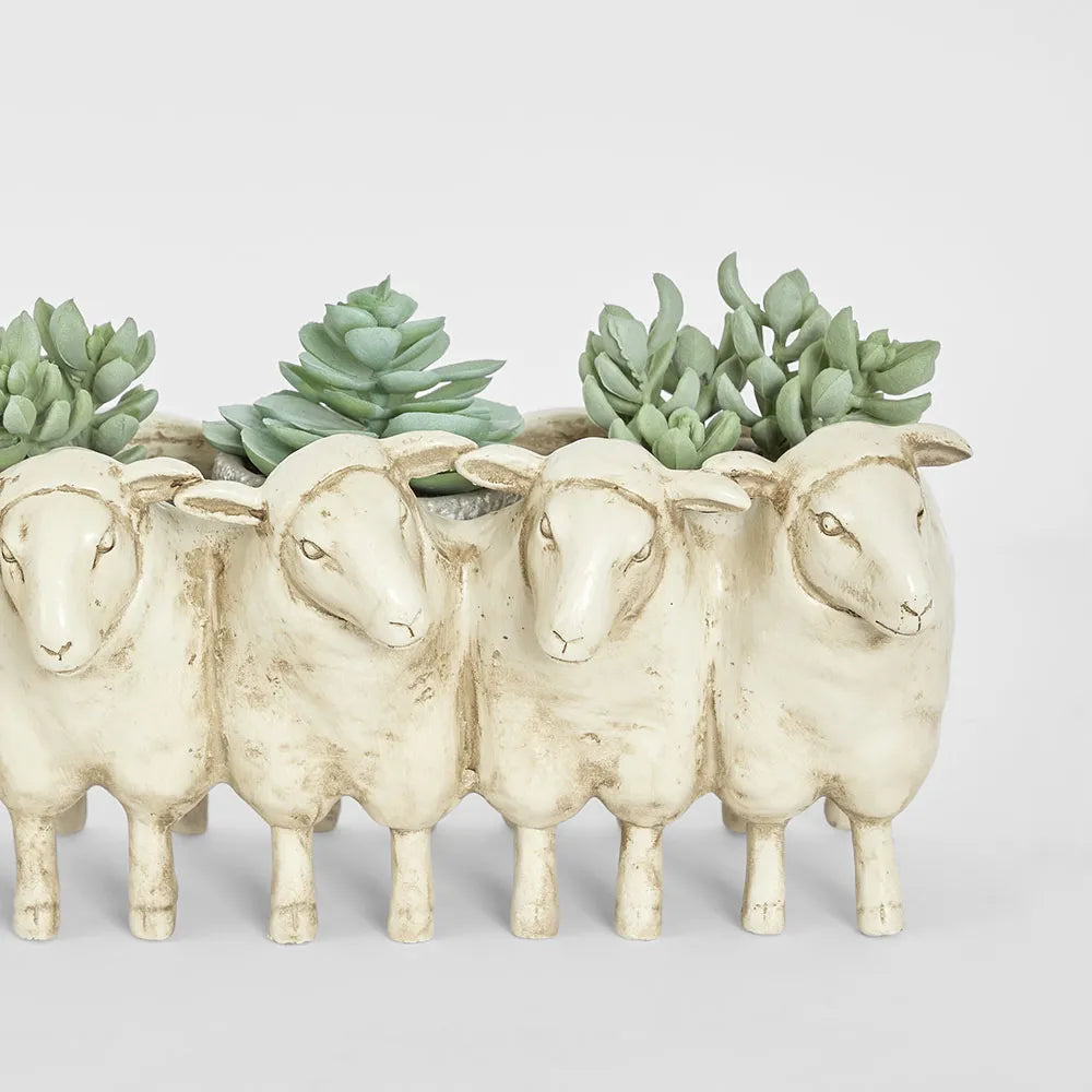 Grazers Sheep Planter Cream 18.2x13cm
