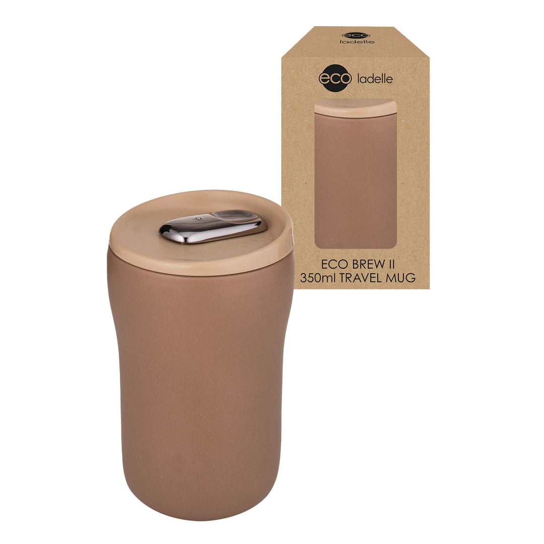 Eco Brew II Fawn Double Wall Ceramic Travel Mug