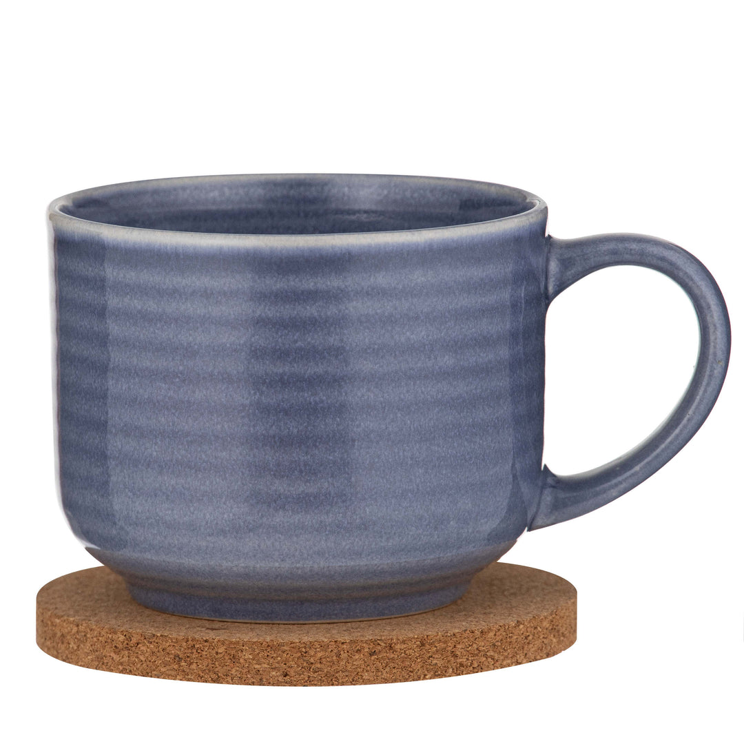 Melange Cornflower Blue Mug & Coaster Set