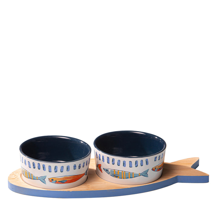 Capri Fish 3pc Bowl & Tray Set