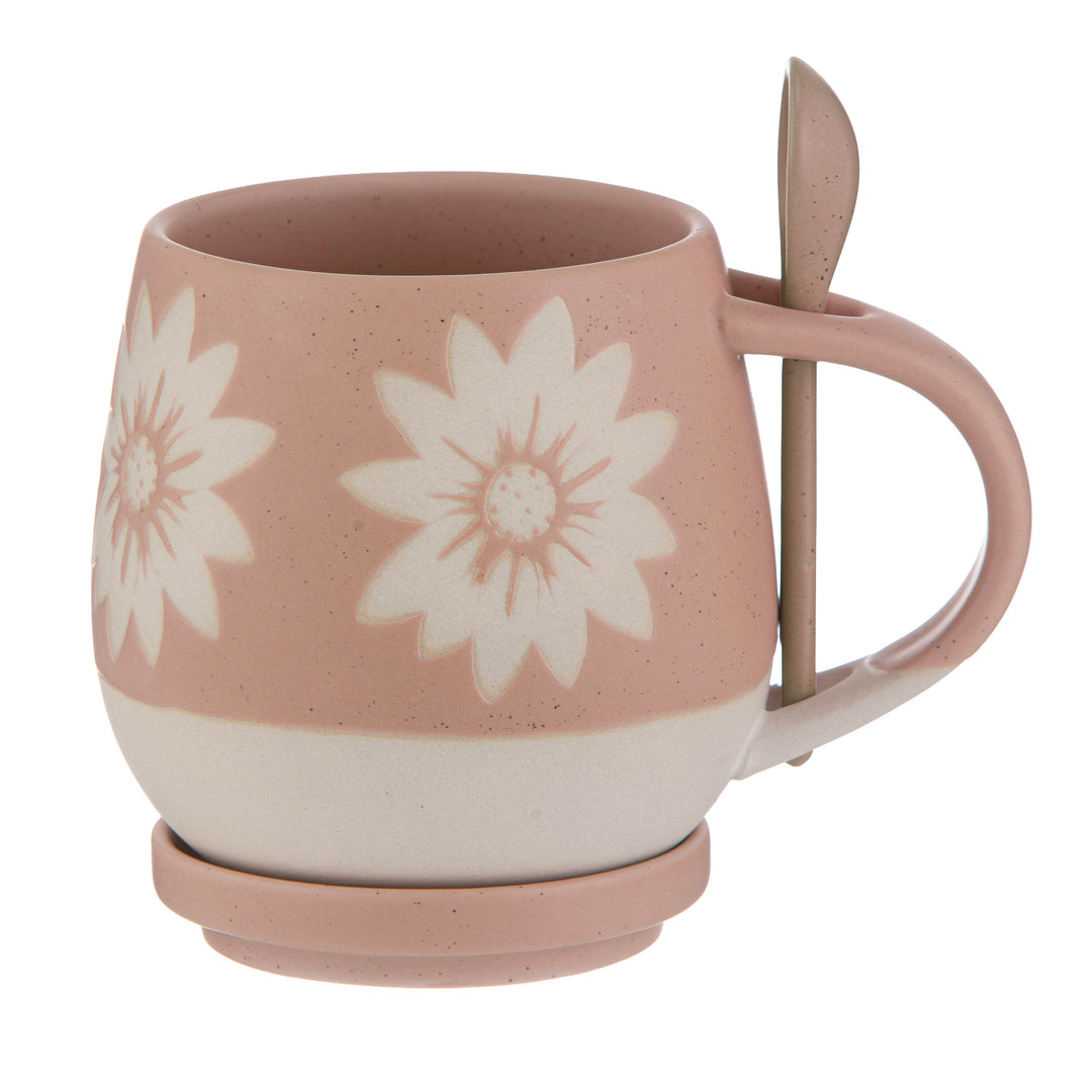 Eloise Mug Coaster Spoon Set Pink