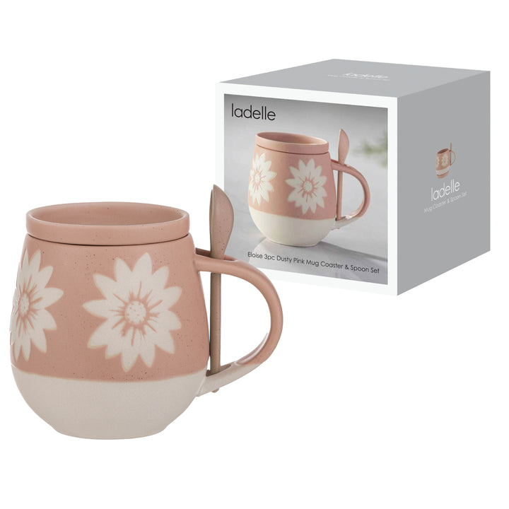 Eloise Mug Coaster Spoon Set Pink
