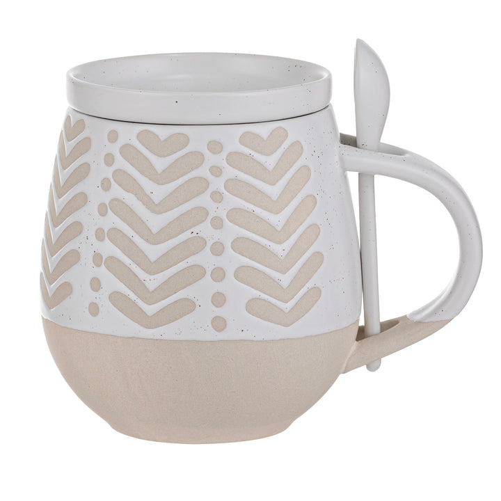 Eloise Mug Coaster Spoon Set White