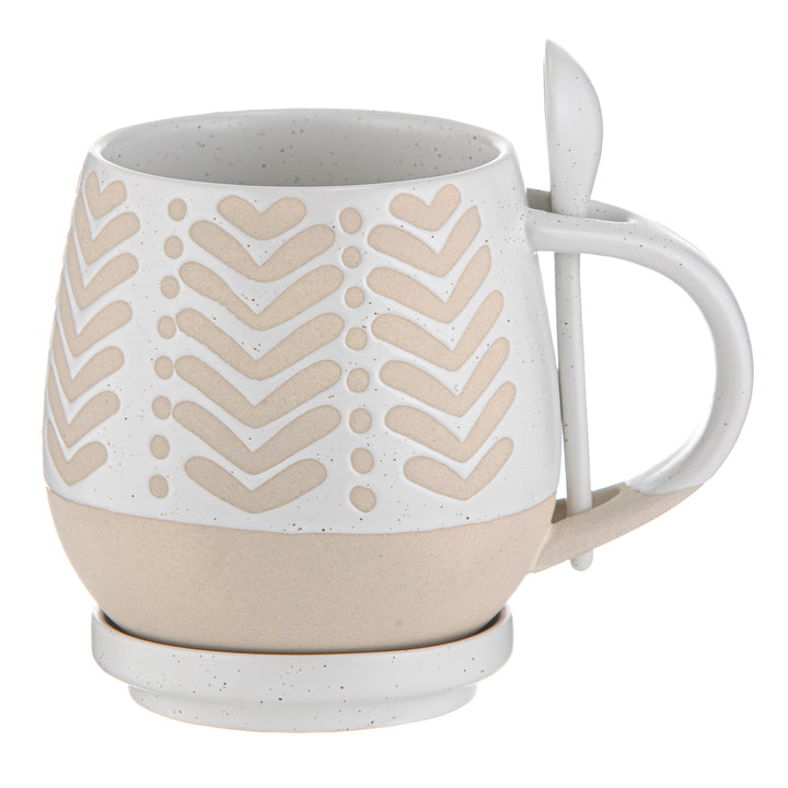 Eloise Mug Coaster Spoon Set White