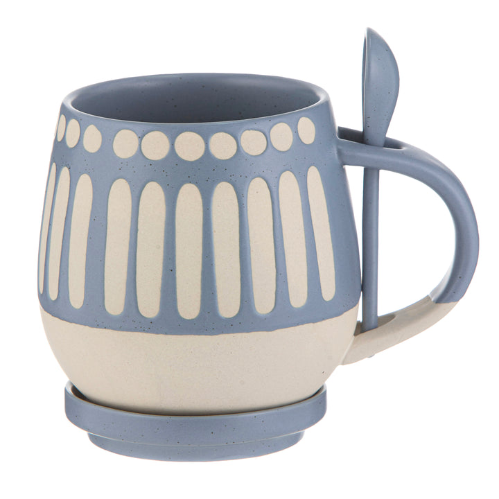 Eloise Mug Coaster Spoon Set Blue