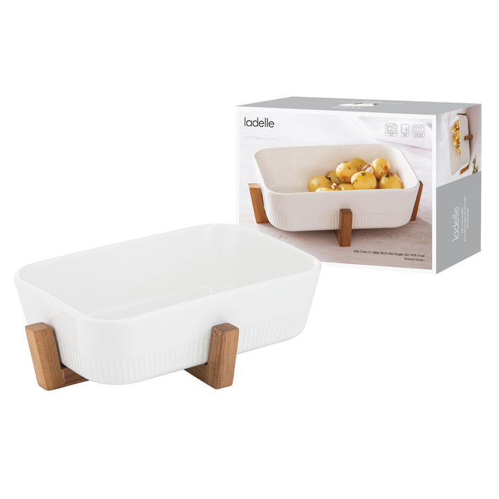 Alto Oven To Table 30cm Rect Rib Dish With Trivet