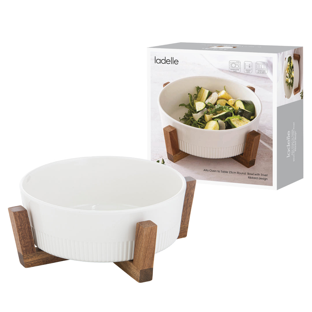 Alto Oven To Table 23cm Round Rib Bowl With Trivet
