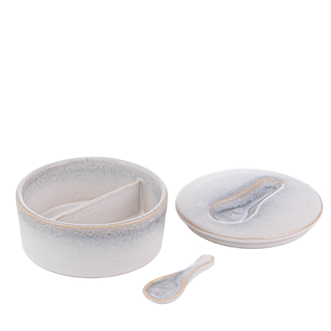 Maison Salt Cellar With Spoon 12.5x12.5x6cm