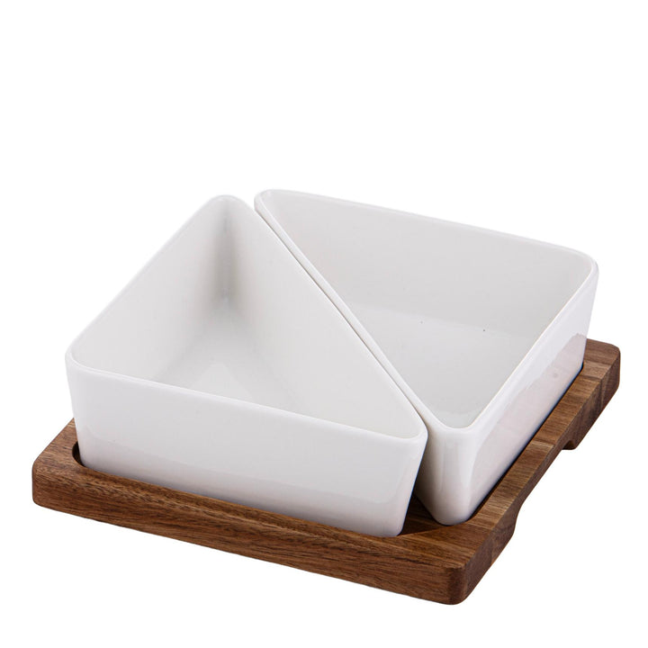 Alto Serve &amp; Share 3pc Triangular Bowl &amp; Tray Set 20x20x5.5cm
