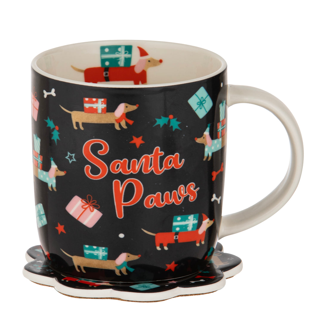 Dasher Santa Paws Mug & Coaster Set