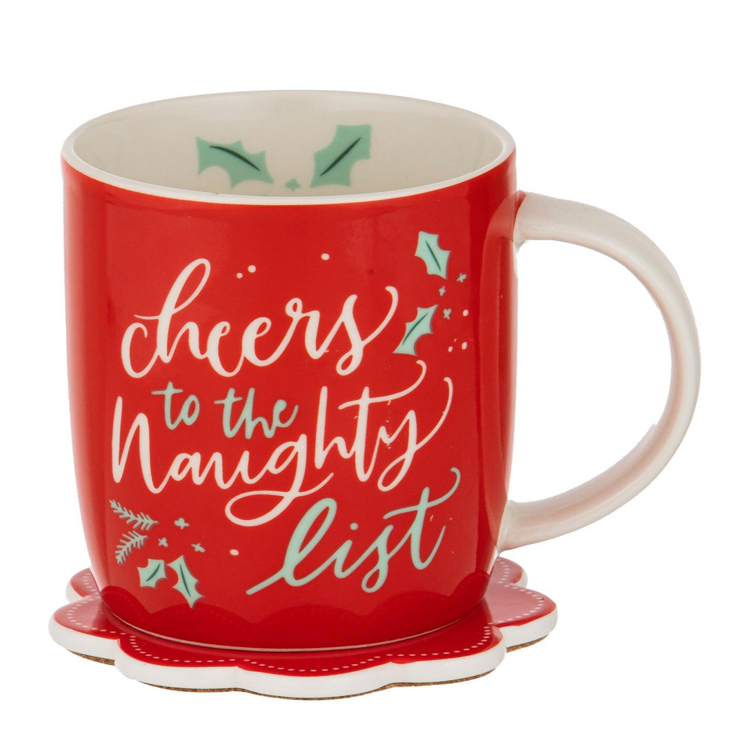 Dasher Naughty List Mug & Coaster Set