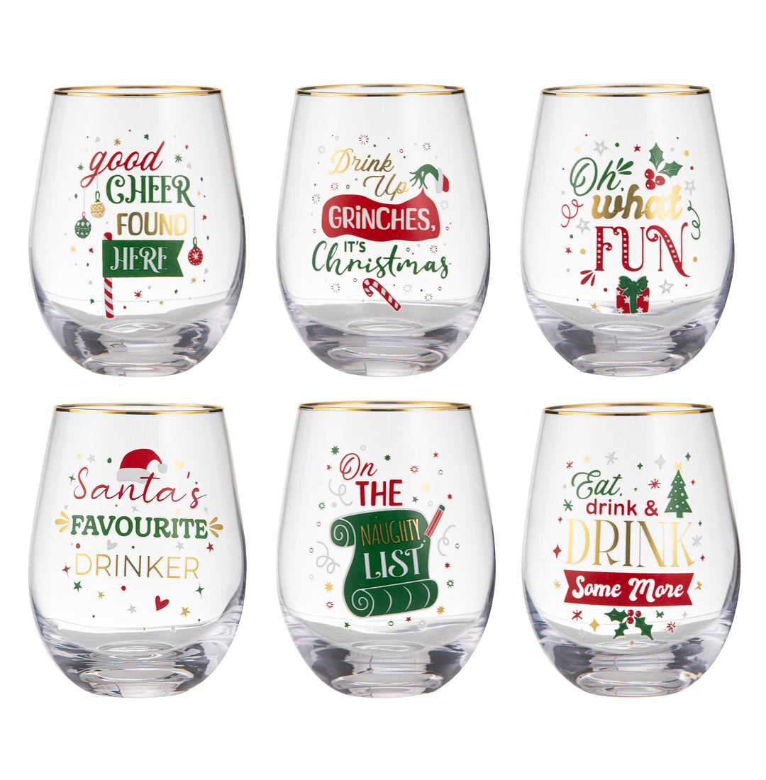 Festive Fun Stemless Glass