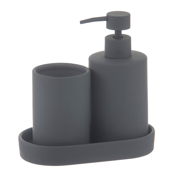 Essentials Charcoal 3pc Bathroom/Kitchen Set