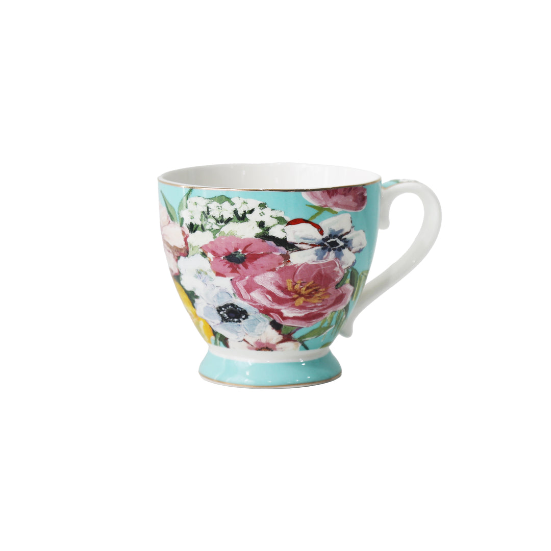 Blossom Footed Mug Blue