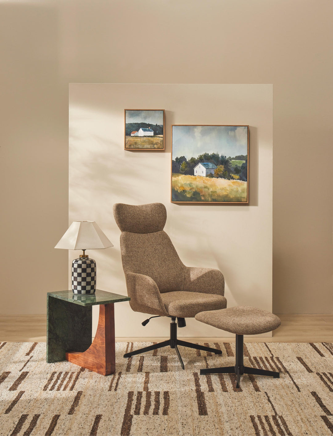 Prairy Hand Painted Wall Art 30x30x3.5cm