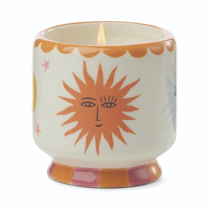 Adopo 8 Oz Sun Ceramic Candle - Orange Blossom