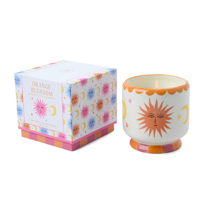 Adopo 8 Oz Sun Ceramic Candle - Orange Blossom