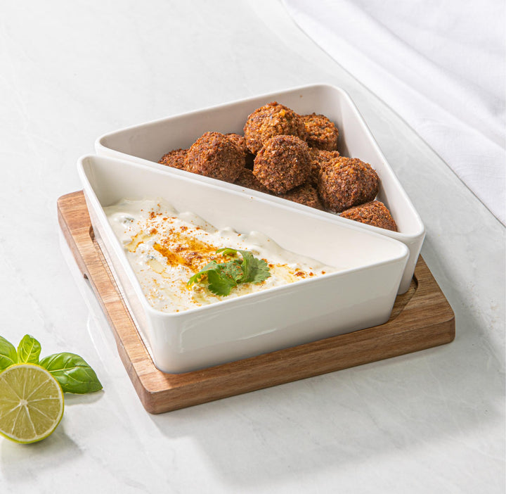Alto Serve &amp; Share 3pc Triangular Bowl &amp; Tray Set 20x20x5.5cm