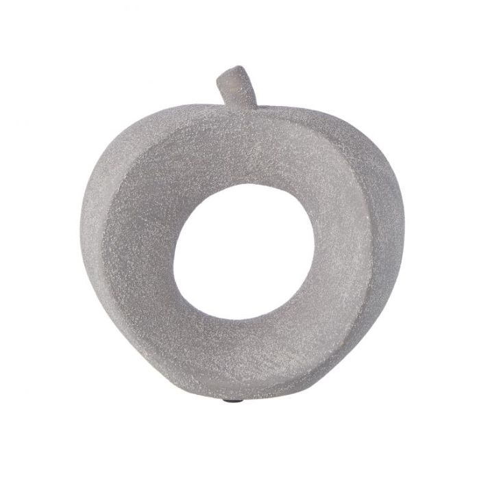 Apple Sculpture Grey 18cm