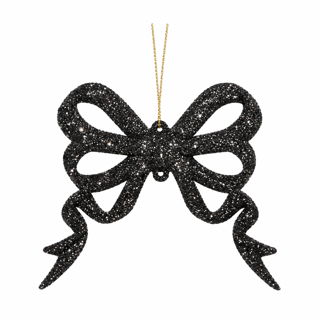 Black Glitter Bow