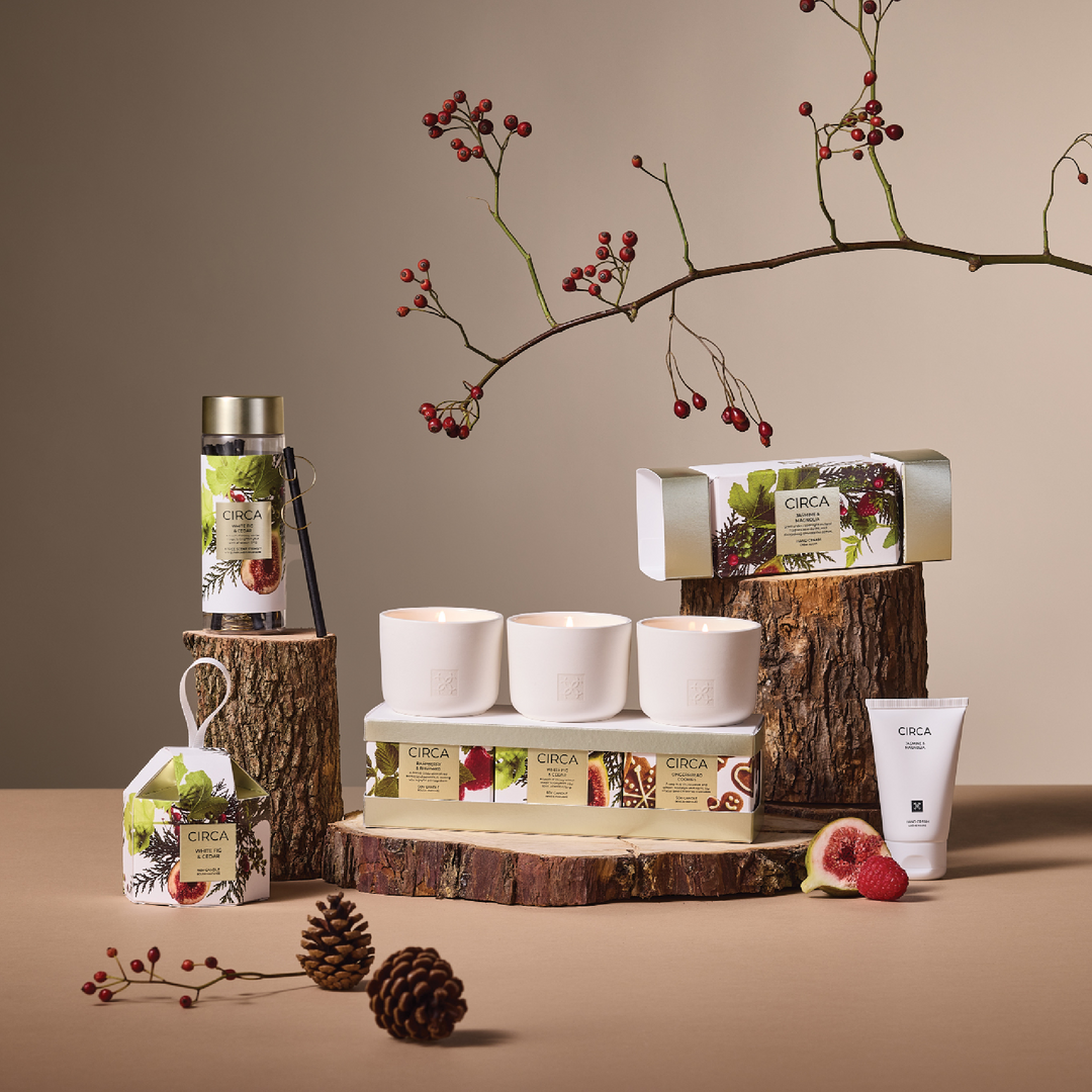 Circa 3x70g Candle Trio - White Fig & Cedar, Raspberry & Rhubarb, Gingerbread Cookies