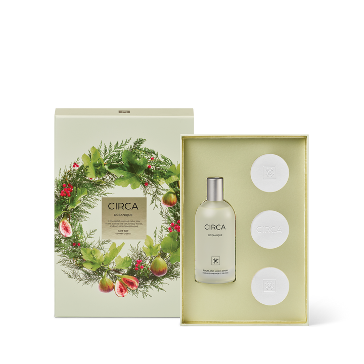 Circa 100ml Oceanique Gift Set (3 x Ceramic Stones, 100ml Room &amp; Linen Spray) - Christmas - Oceanique