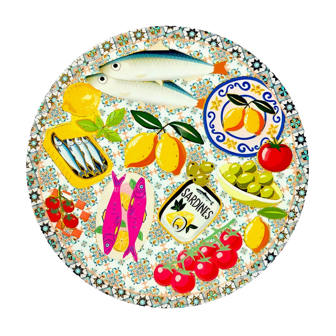 Napoli Ceramic Rnd Trivet W/Tomatoes 25x25x0.5cm Multi