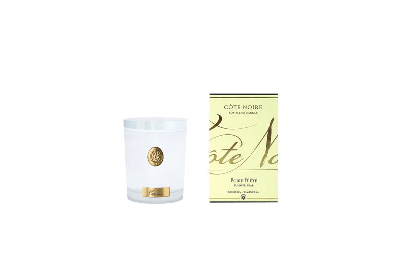 185G Candle - Summer Pear - White With Gold