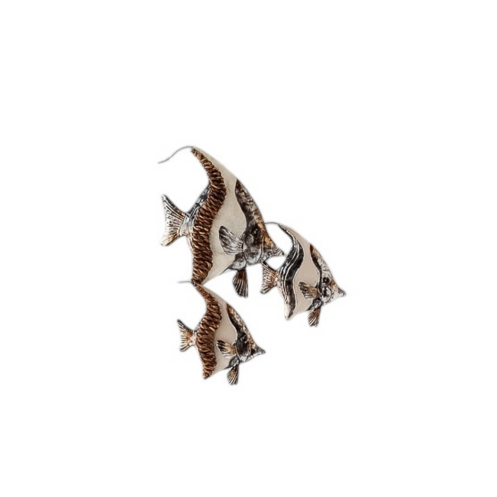 Capiz + Abaca Trio Banner Fish 32x30cm