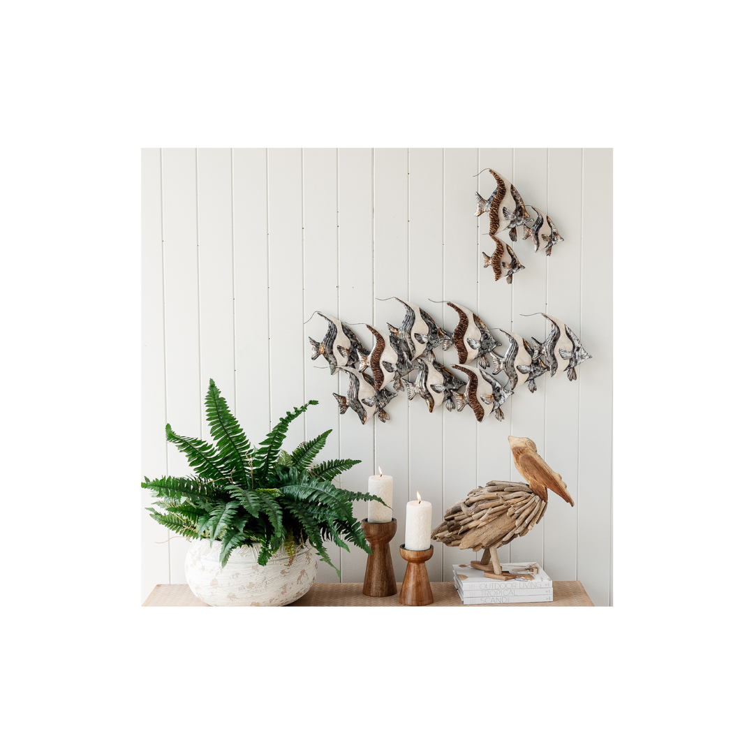 Capiz + Abaca Trio Banner Fish 32x30cm