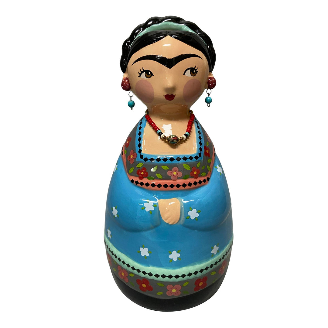 Barcelona Ceramic Woman With Blue Dress Vase