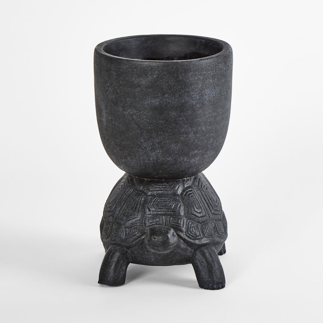 Terry Turtle Planter Black Large L:19 W:14 H:24
