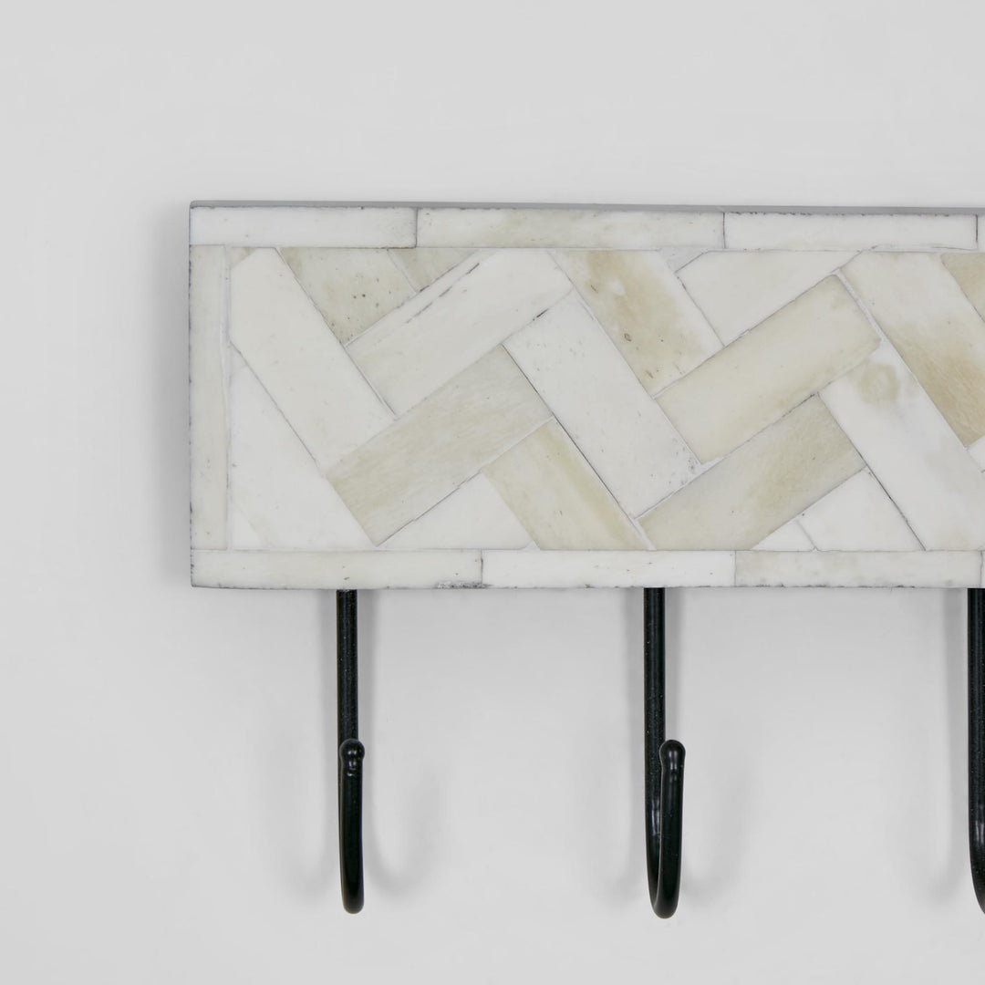 Vada Bone Inlay White Wall Hooks 25X2.5X15cm