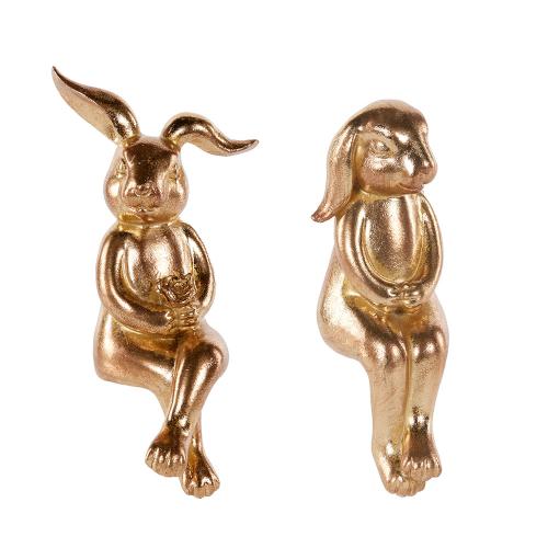 Gold Resting Rabbit Shelf Sitter