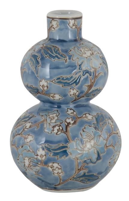 Willow Gourd Vase 16.5cm Blue