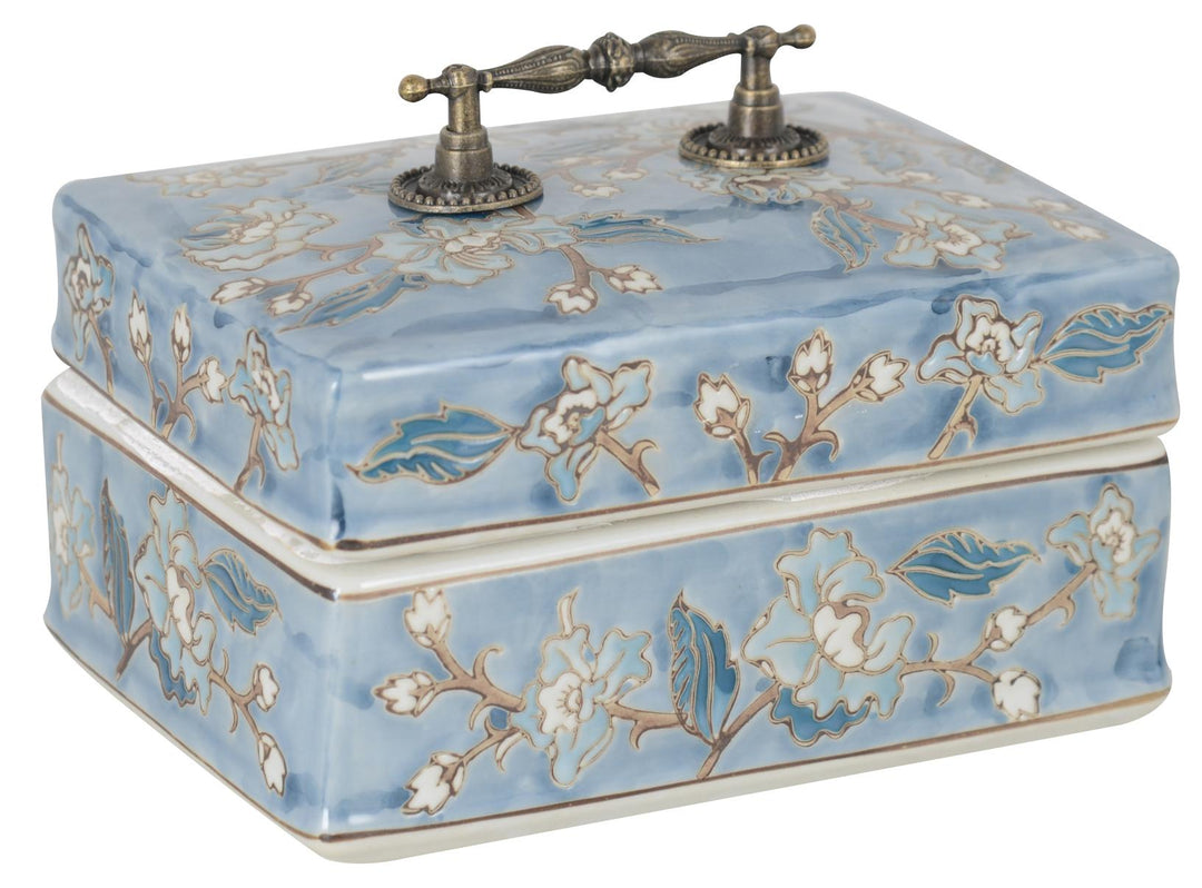 Willow Rectangle Trinket Box 18cm Blue