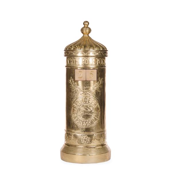 Gold Mailbox Countdown 13x36cm Resin