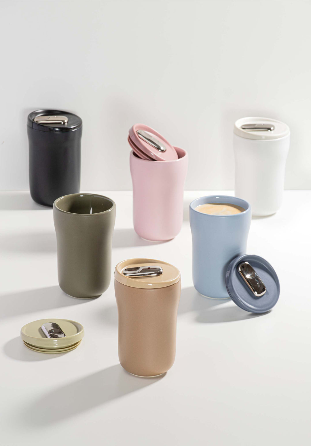 Eco Brew II Sage Double Wall Ceramic Travel Mug