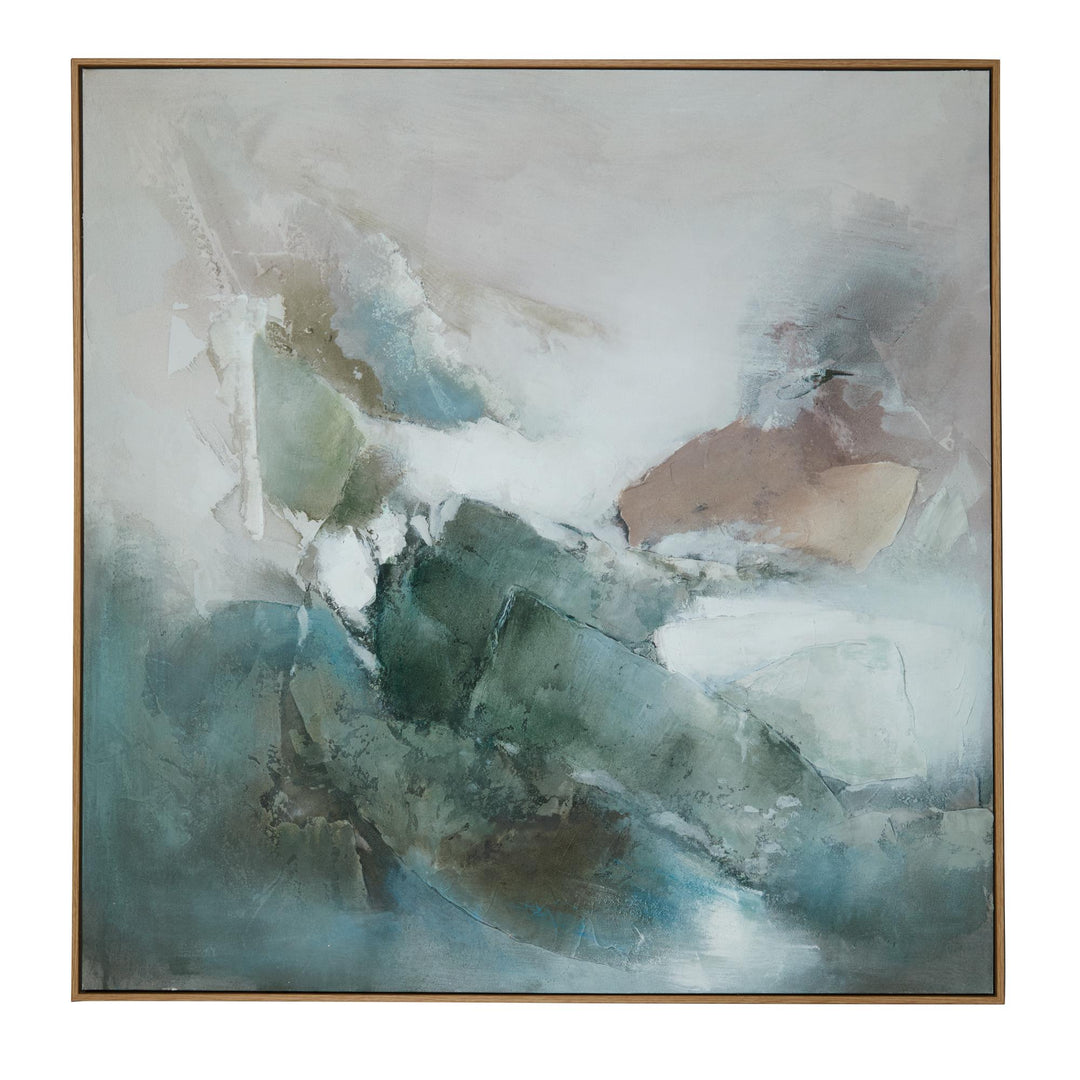 Verona Hand Painted Wall Art 100x4.5x100cm Green