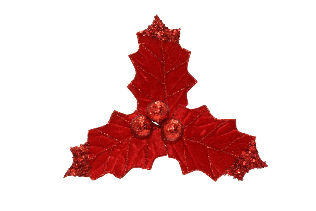 Poinsettia Clip Red 27cm