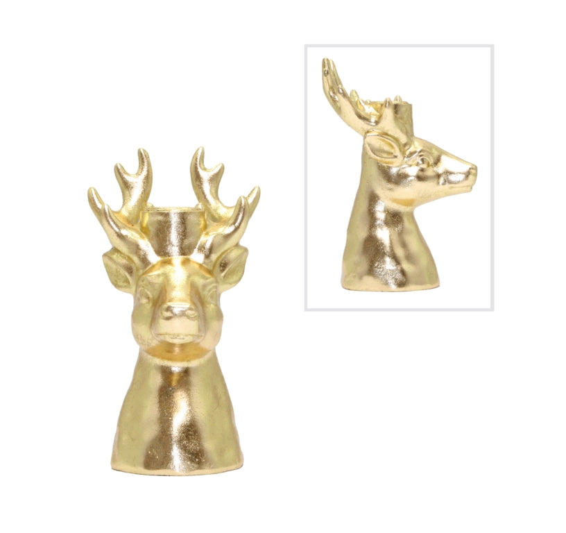Candle Holder Deer Gold Small 13cm