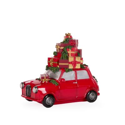Led Vintage Car With Presents 23.3x12.4x20cm Resin