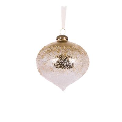 Metallic Ombre Bubbles Onion Bauble 10cm Glass