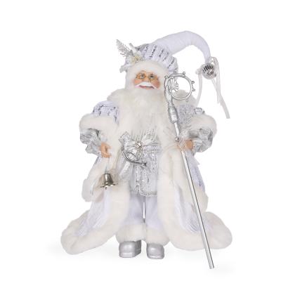 50cm Silver Fabric Santa 25x18x50cm Fabric