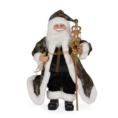 65cm Black Fabric Santa 35x24x65cm Fabric